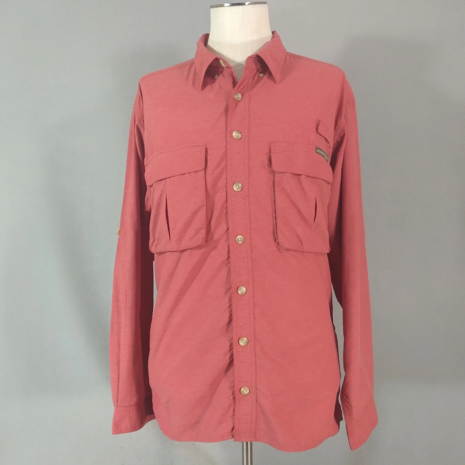 EXOFFICO Outdoor shirt men's XL extra large red long sleeve vented outdoor