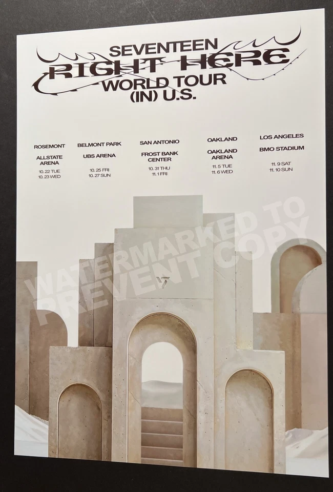 Póster de la gira de conciertos SEVENTEEN RIGHT HERE 2024 América del Norte Foto 2 de 2
