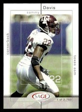 Sammy Davis 2003 SAGE  Card #12 Texas A&M Aggies