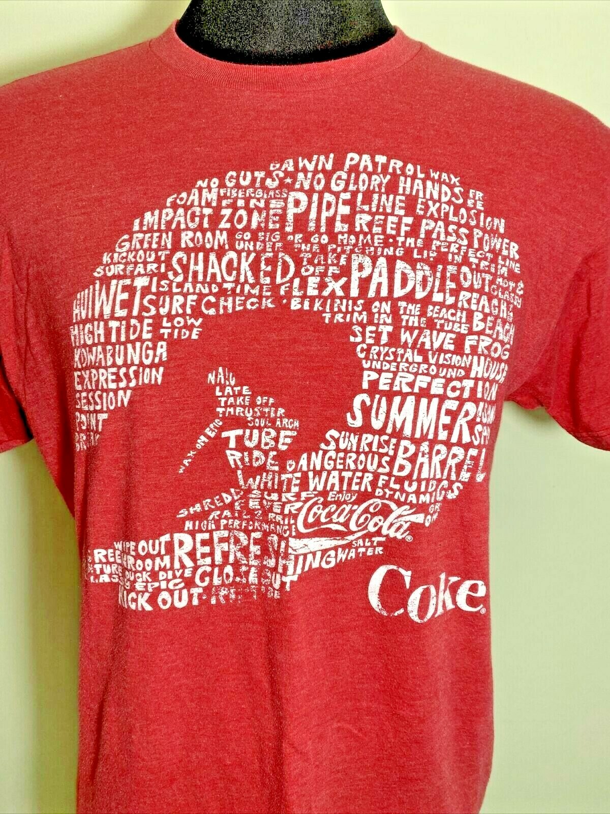 Coca Cola Coke Word Cloud Wave Surfer Summer TShirt … Gem