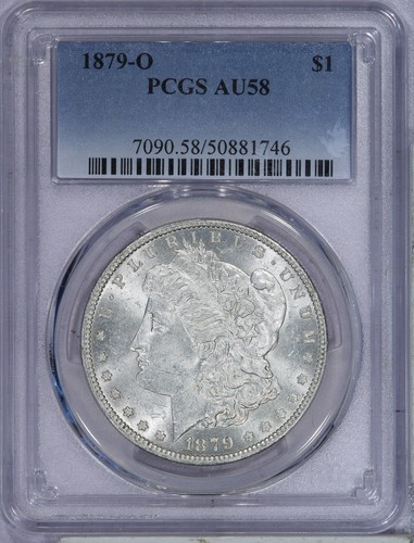 1879-O Morgan Silver Dollar $1 PCGS AU58