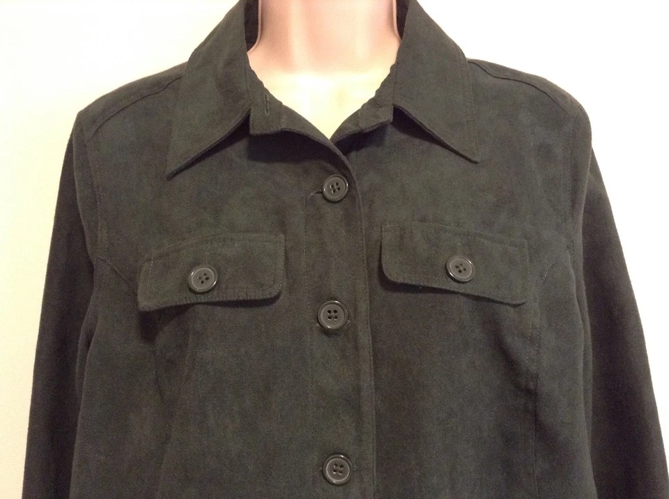 Top/chaqueta Studio Works verde para mujer talla pequeña 12P Foto 3 de 4