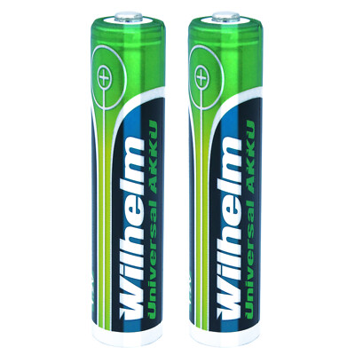 2 AAA Wilhelm Akku Phone Micro Accu Batterien Telefonakku NiMh 1,2V 800 mAh HR03