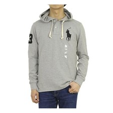 Polo Ralph Lauren Long Sleeve Big Pony Hooded Mesh Polo Shirt - Grey Heather -