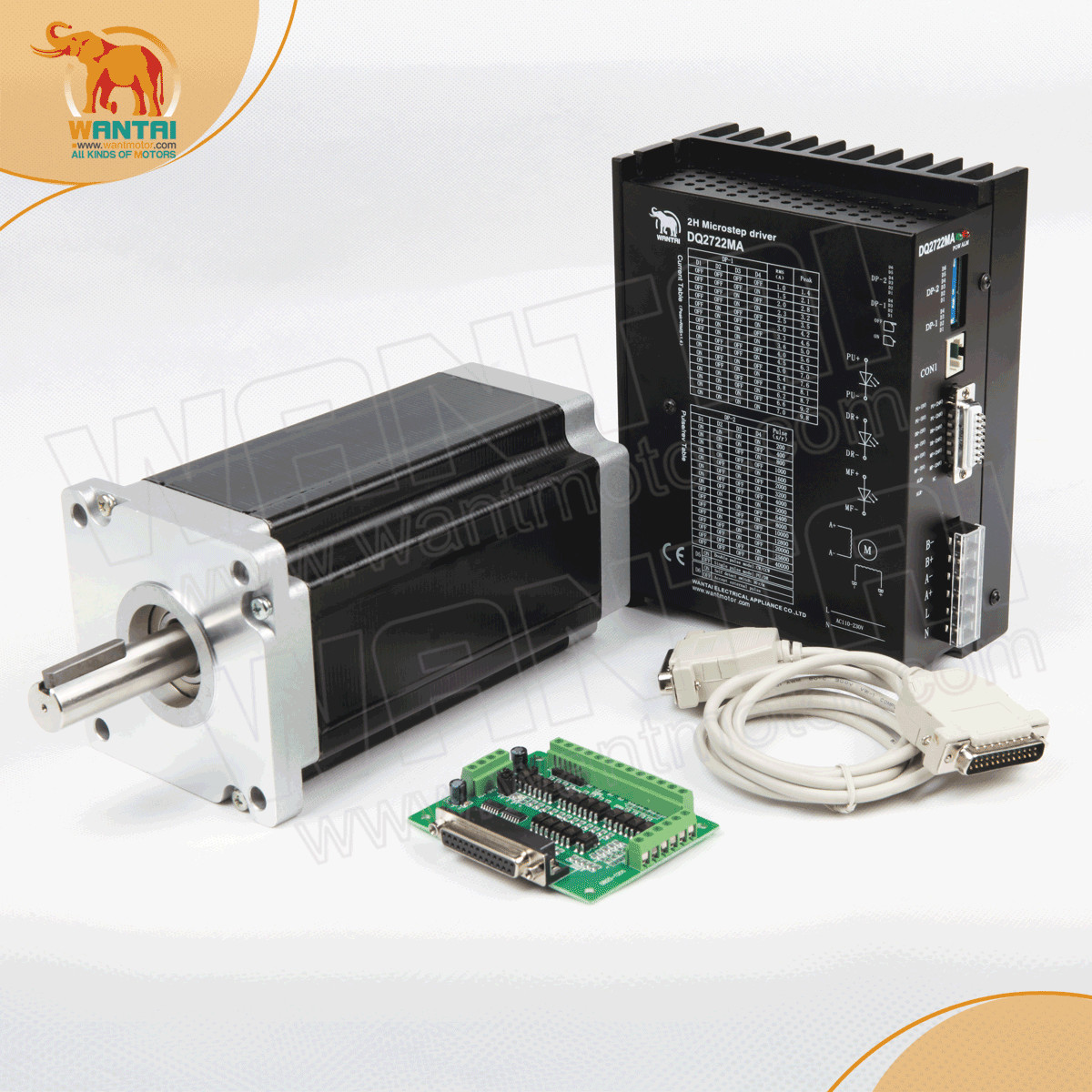 US3axis Nema 42 stepper motor 30N=4200OZ-IN   201MM length+Driver 110-220VAC 9.8