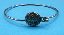 VTG Sterling Silver BROWN COUNTY Sand Dollar 7.5" Bangle Bracelet SS534