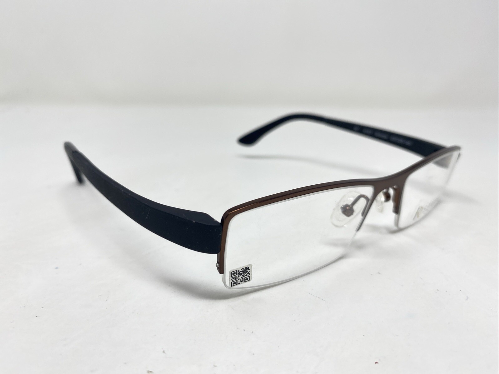Riserva 9157 Bronze 53-20-140 Brown/Black Half Rim Eyeglasses Frame ...