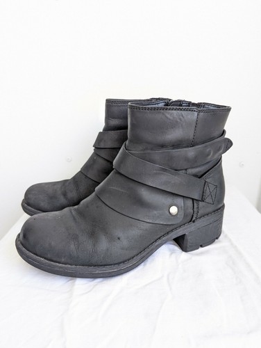 Clarks Biker Black Leather Boots 7.5 | eBay