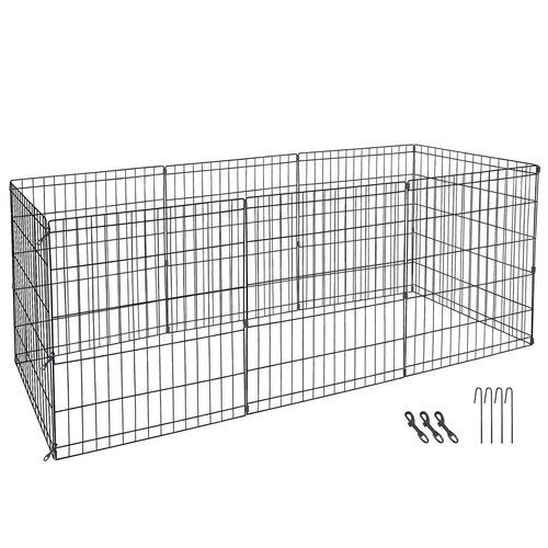 2 PIEZAS Caja de Juego para Perros 8 Paneles Valla para Mascotas Juego Pluma Ejercicio Cachorro Jaula para Perreras 24" - Imagen 4 de 11
