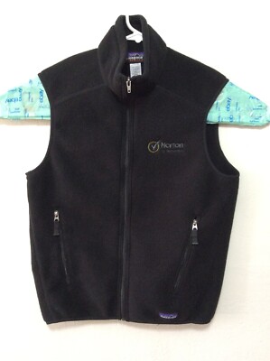 Patagonia Synchilla Fleece Vest Black Norton Logo Men's Small I391