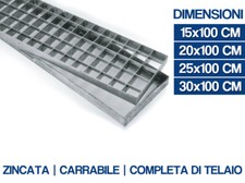 GRIGLIA ZINCATA CARRABILE CON TELAIO VARIE MISURE (16963V)