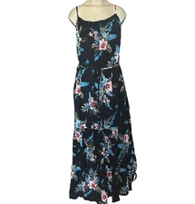 City Chic Azores Botanica Maxi Dress Floral Flowing Pockets Women's S / 16 NWT