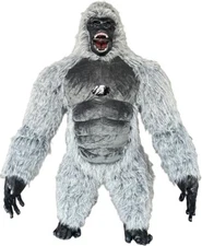8.5ft Inflatable Costume Plush Gray Gorilla Mascot Adult Cosplay Party & Battery
