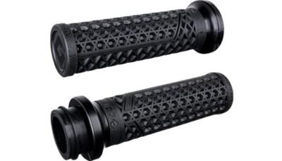 ODI Vans V-Twin Full Waffle Lock-On Grips 1'' Black/Black Clamp HD TBW