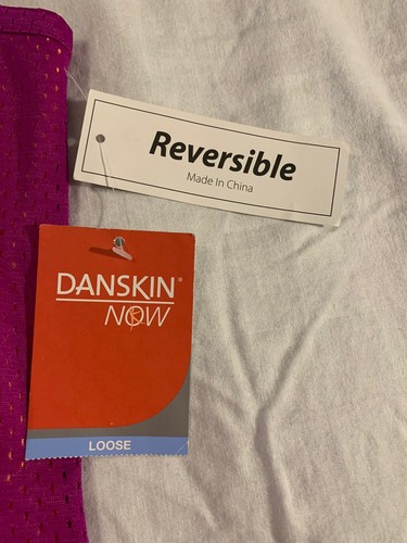 Danskin Now XL Womens Reversible Mesh Tank Racerback Magenta Orange Activewear - Picture 5 of 7