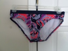 Lands  End Size 6 Deep Sea Lotus Floral Mid Waist Bikini Bottom NWT Free Shippin