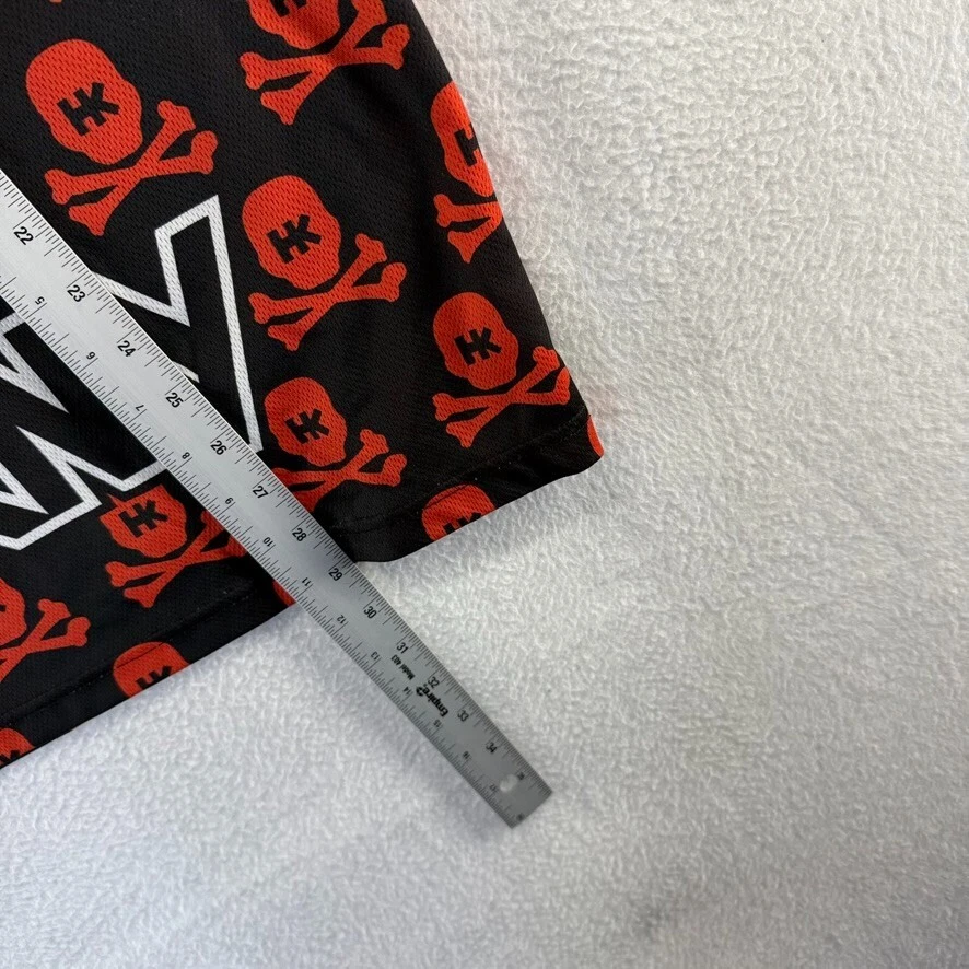 HK army Paintball Jersey Shirt Men's XL Black Red Skull Crossbones All Over - Image 3 of 4