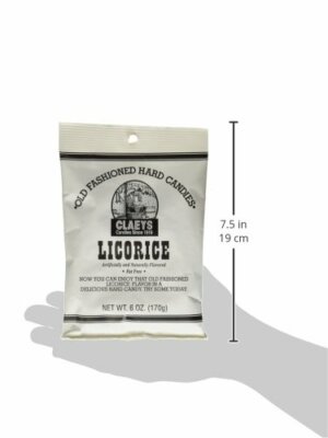 Claeys Candies Licorice Old Fashioned Hard Candy Fat-Free 6 Ounce [6-Bags]