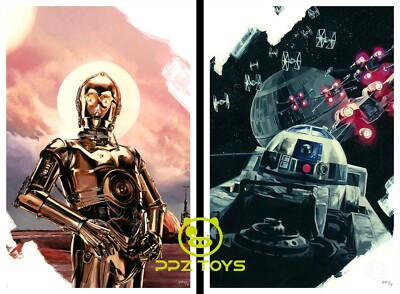 スターウォーズ　絵画　r2d2 ディズニーシー　2017年製　C3PO R2D2 ☆【受注生産】C－3PO／R2－D2 | ディズニー アート