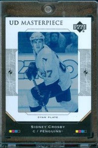 2005-06-Upper-Deck-UD-Masterpiece-SIDNEY-CROSBY-Rookie-Cyan-Printing-Plate-1-1