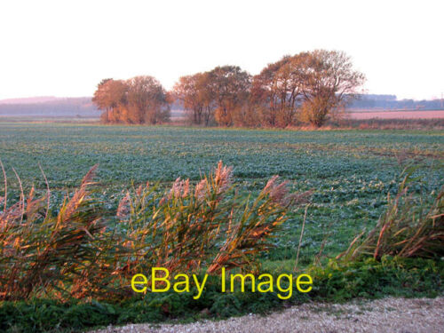 Photo 6x4 Sunset over fields in Button Fen, Marham The last rays of the q c2010 - Picture 1 of 1