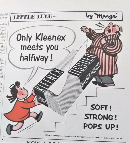 2 1954 Little Lulu by Marge Kleenex Ads, Tissues - Picture 2 of 3