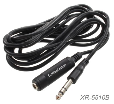 10ft. Stereo 1/4 inch (6.3mm) Male to Female Audio Extension Cable, XR-5510B