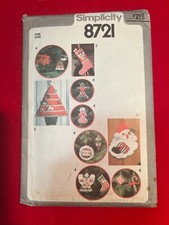 Simplicity 8721, Christmas Ornaments, Uncut