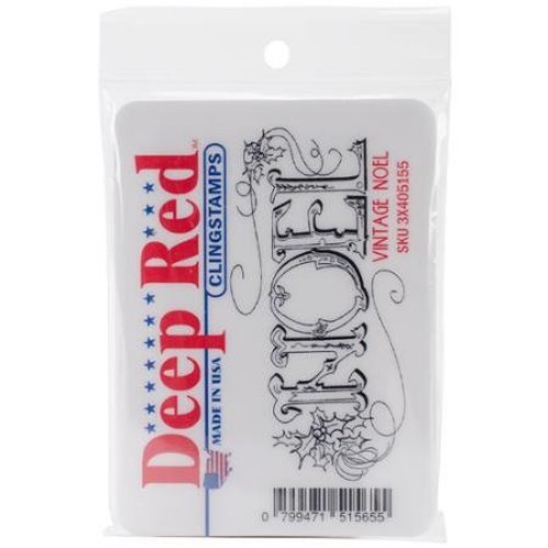 Deep Red Stamps Vintage Noel Rubber Cling Stamp - Picture 3 of 3
