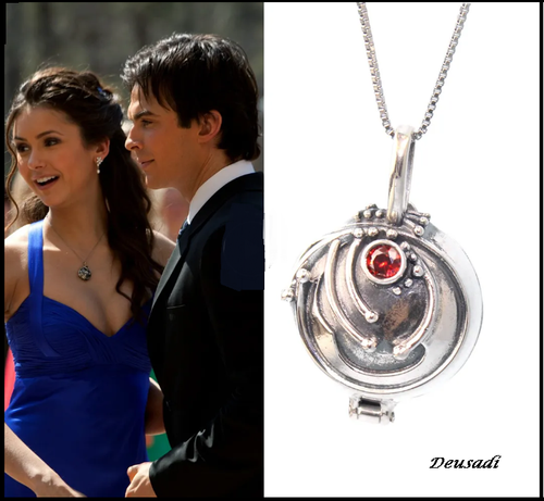 Collier Pendentif Vampire Diaries – Catherine – Acier Inoxydable – Neuf