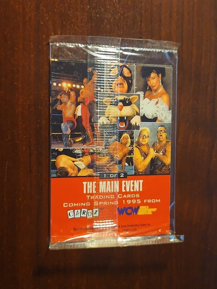 1995 CARDZ WCW Main Event Promos Hulk Hogan Ric Flair #2 Unopened pack sealed  - Image 2 of 2