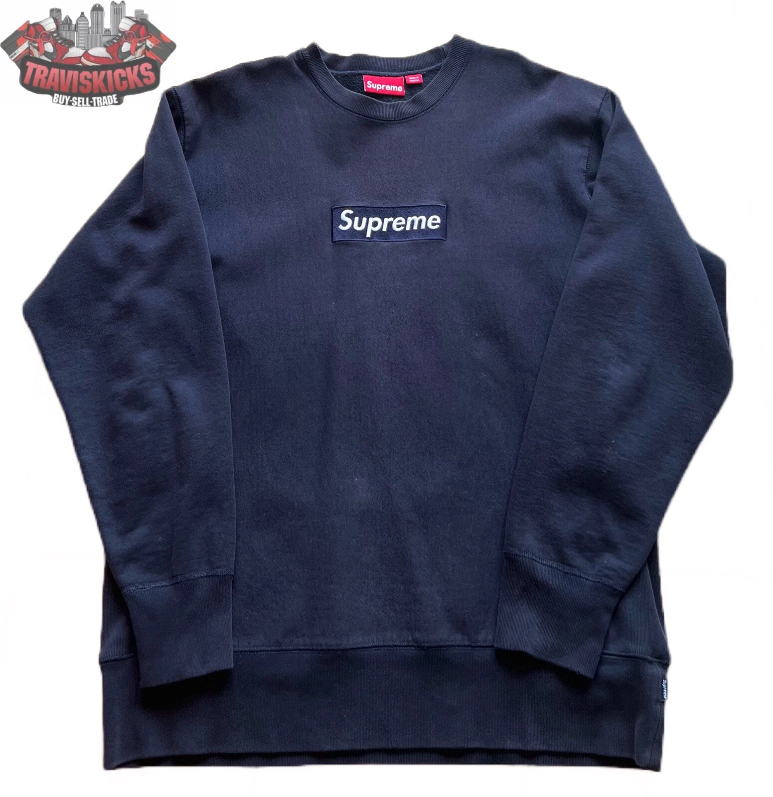 Logo Supreme Box col rond bleu marine FW18 taille L occasion