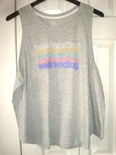Ladies Plus Sleep Tank Top  Weekend Gray Size 3X