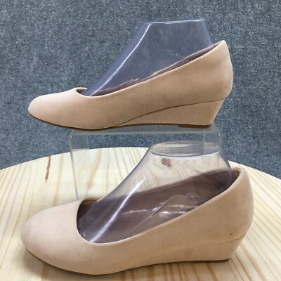 Dream Pairs Shoes Womens 7 Debbie Wedge Pumps Beige Comfort Slip On Casual  | eBay