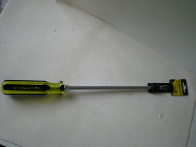 STANLEY 100 PLUS Screwdriver,Acetate Handle,12'' x 3/8''Carbon Steel Tip,66-162-A 