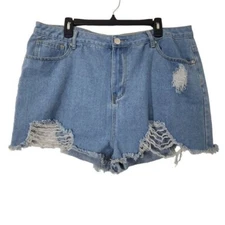 Nasty Gal Ripped Distressed High Rise Women's Shorts‎ 16