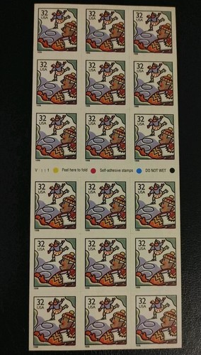 US stamps SC 3117a ICE SKATERS ATM Booklet Pane of 18 MNH 1996. Free Shipping!