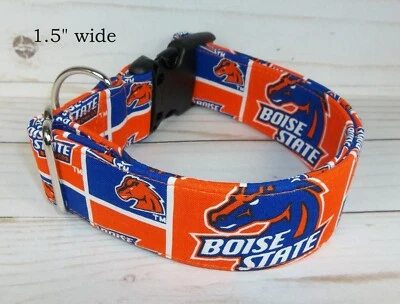 Boise State Broncos Terri's Dog Collar handmade adjustable fabric gameday