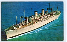 USS Naval Warship cruising (1970)