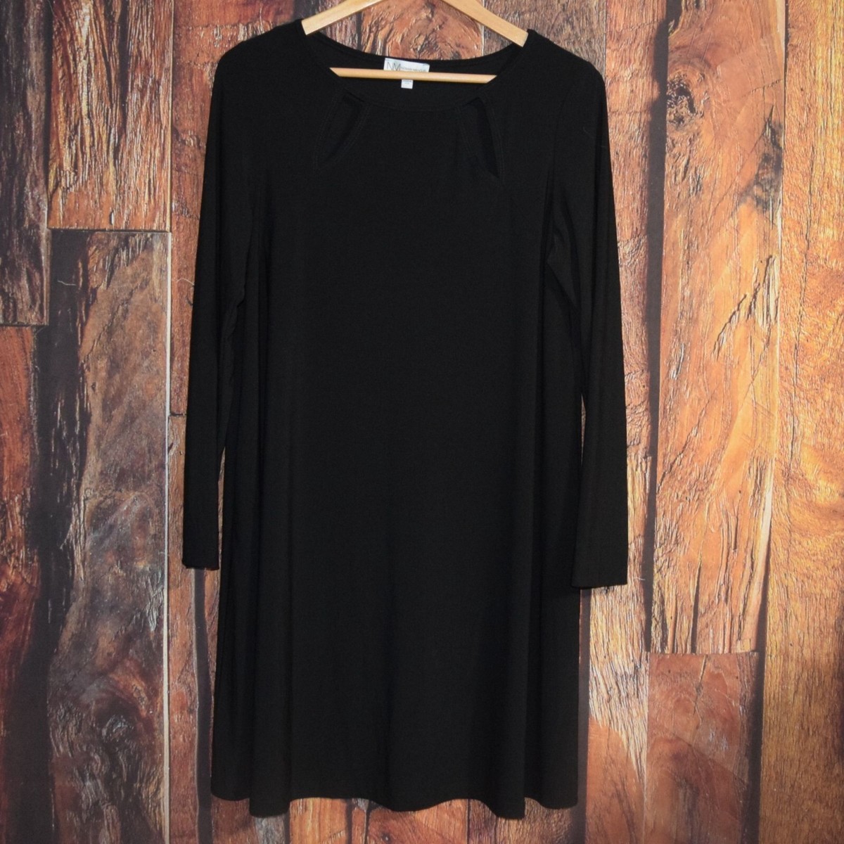 neiman marcus little black dress Cap Sleeve Hourglass Black Mini Dress main image 0