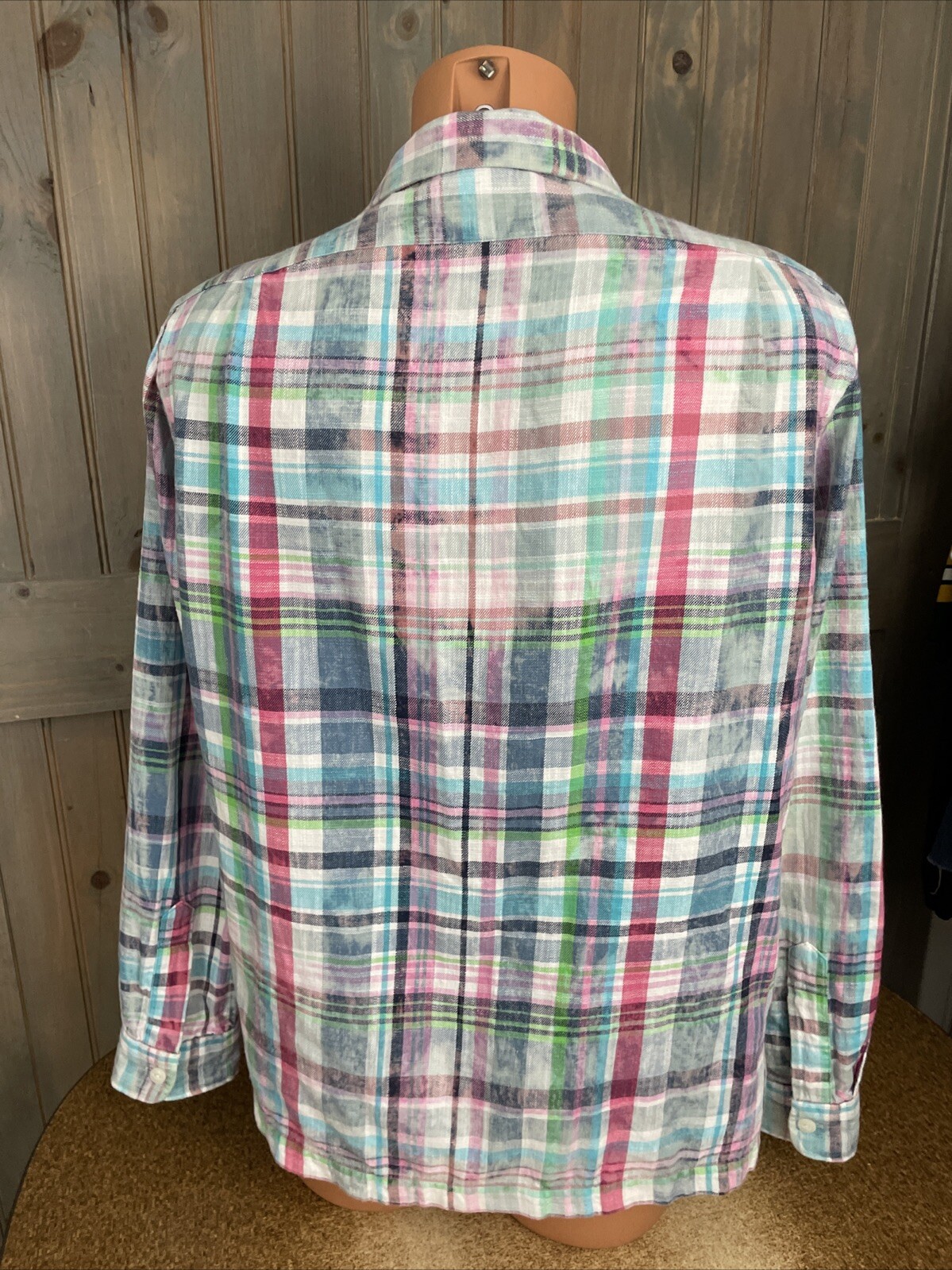 Polo Ralph Lauren manica lunga colorata a quadri flanella pony taglia M