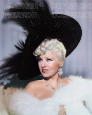 MAE WEST IN LARGE FEATHER HAT SEXY COLOR PHOTO BY CHIP SPRINGER
