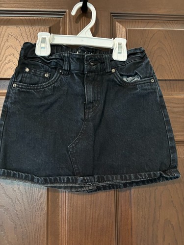 LEVI 'S Jean Skirt Girls Size 8 Black Adjustable Waist - Picture 2 of 4