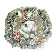 EASTER BUNNY WREATH Diamond Art Kit Wall Hanging
