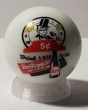 Dr. Pepper 10 2 4 Glass 1" Logo Marble w/ Stand