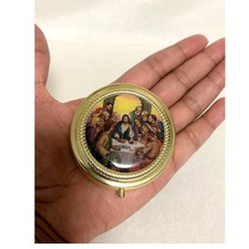 Last Supper Big Size Pyx to hold 10 host Communion Wafer for Mass and the Sick