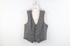 Vintage 70s Streetwear Mens Medium Distressed Wool Buckle Back Suit Vest Jacket