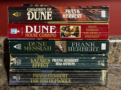 5 Book Lot Dune Series Messiah Frank Herbert Paperback Corrino Plague Lazarus