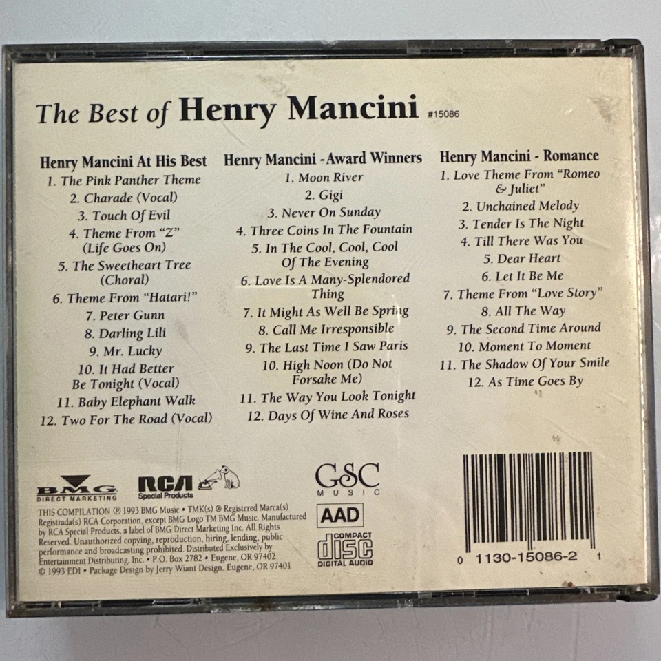 Henry Mancini Piano & Orchestra The Best of 36 All Time Greatest (CD, 3 Discs) Foto 2 de 2