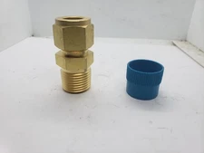 SWAGELOK B-810-1-8 BRASS STRAIGHT MALE CONNECTOR 1/2" TUBE OD 1/2" MNPT, NNB
